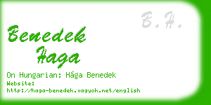 benedek haga business card